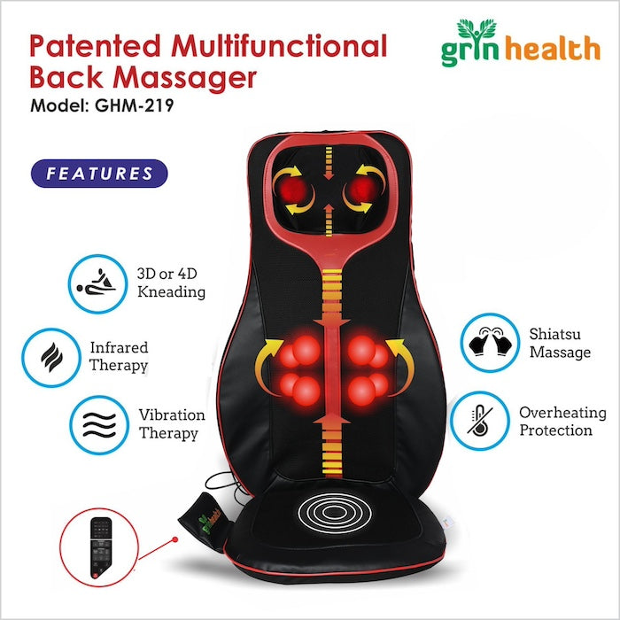 Smart Full Back Massager with Remote For Neck, Shoulders and Back (GHM219)