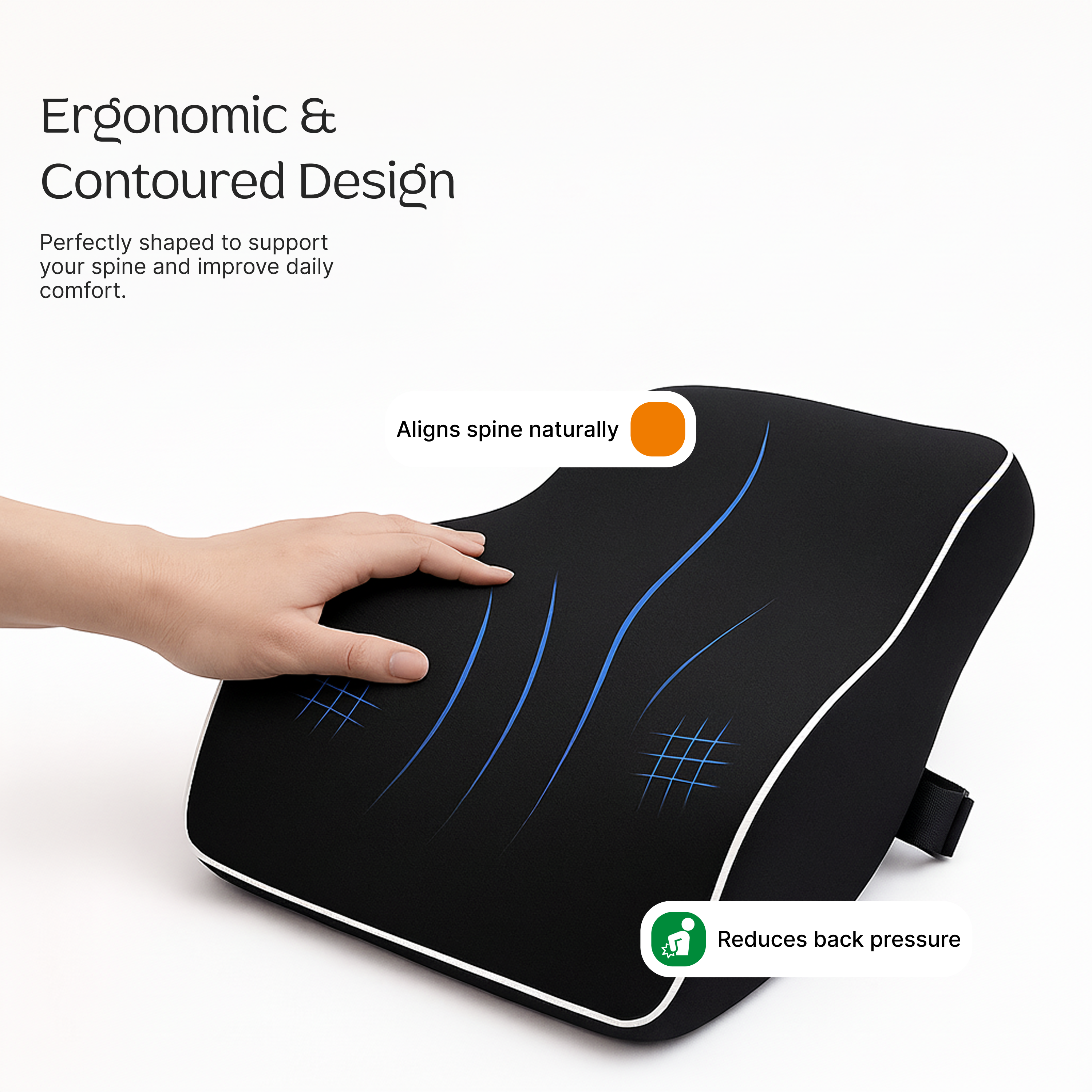 SitRight Full Lumbar Back Support- High Density