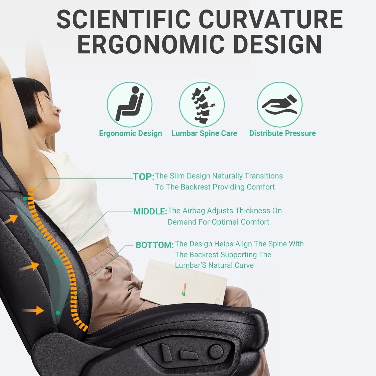 Orthopedic Backrest Full Lumbar Back Support, Large