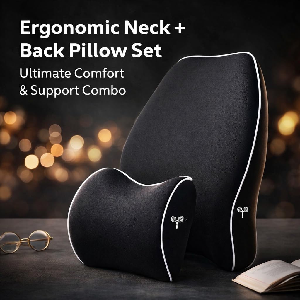Car Comfort Combo (Slim), Car Backrest & Car Neck Rest Combo Kit (C2)