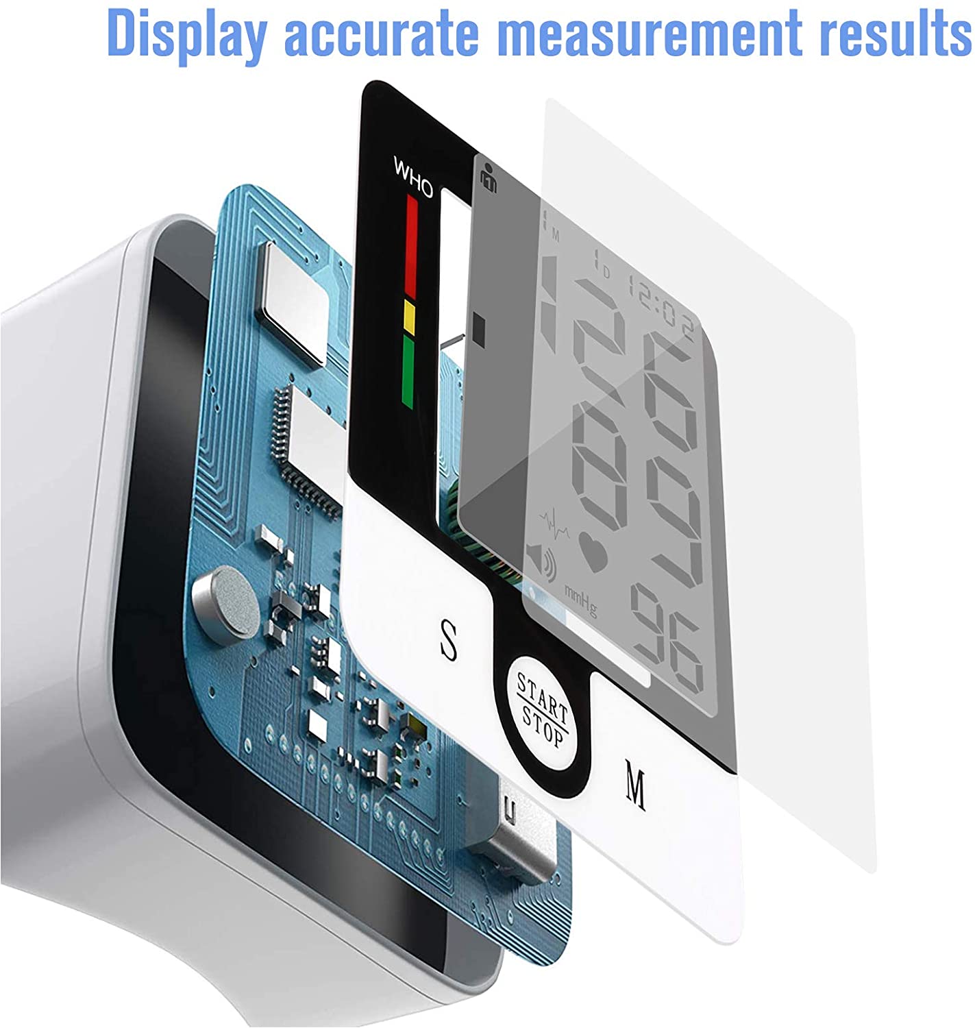 Automatic Wrist Blood Pressure Monitor, BP Machine with Talking Features