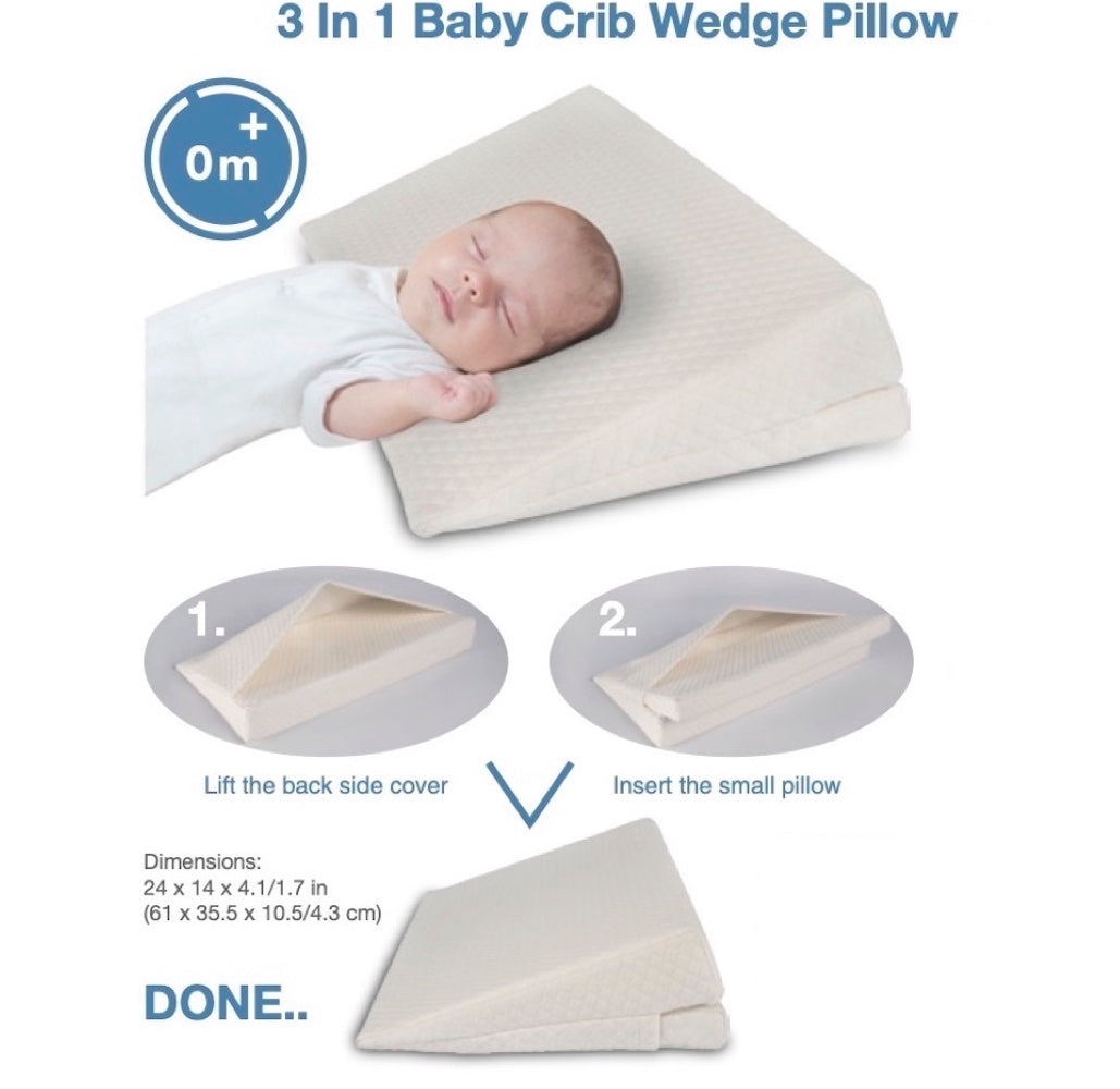 3 in 1 Baby Crib Wedge Pillow