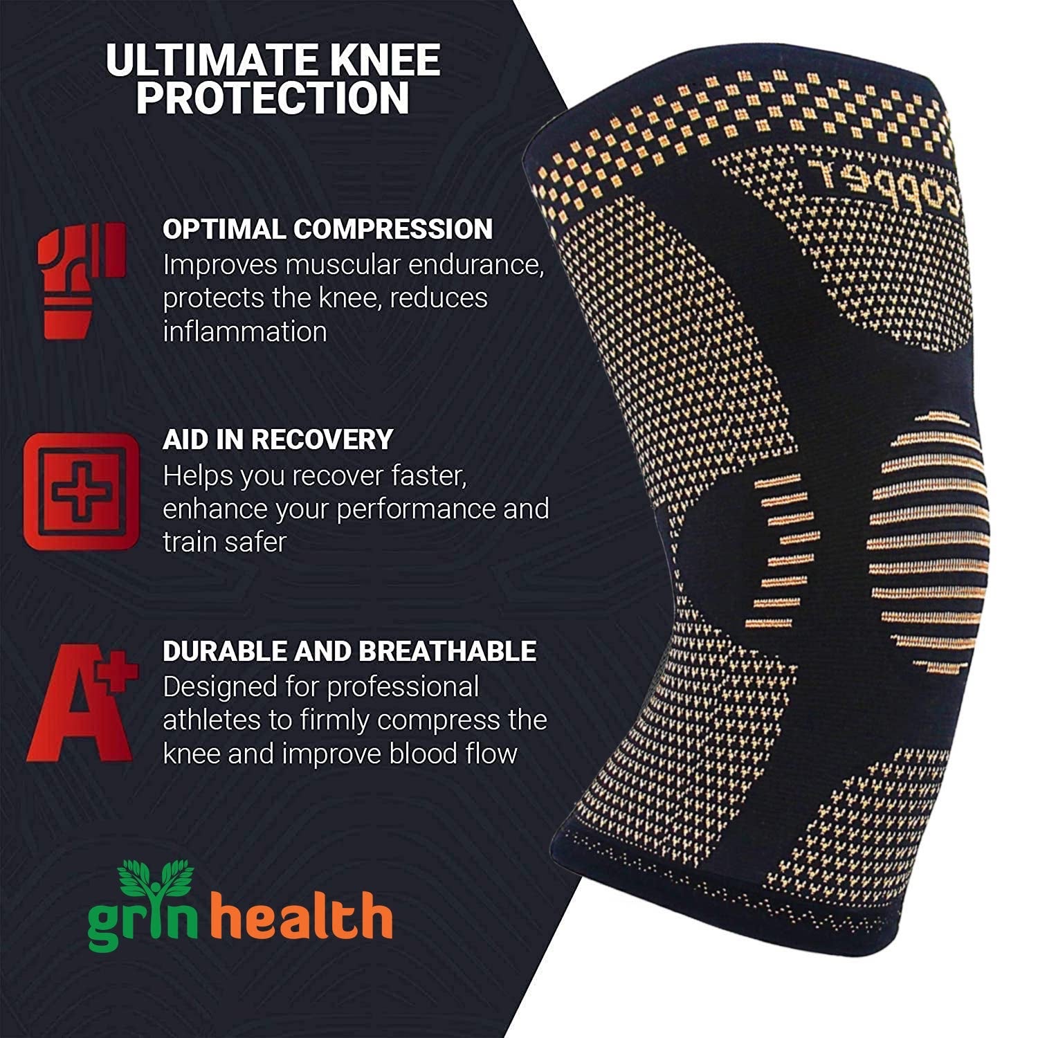 Copper Knee Brace/ Knee Cap/Compression Sleeve/Knee Support