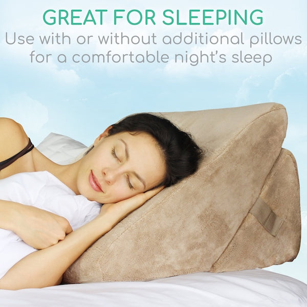 2pcs Foldable Orthopedic Bed Wedge Pillow, 12 inch, Brown