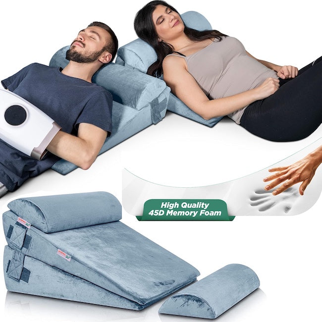 4pcs in One (2 Bed Wedges Set ) Orthopedic Bed Wedge Pillow Set With Neck Support LX