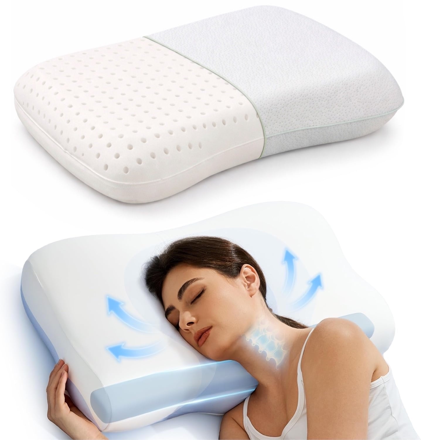 Grin Health Luxury Contour Ergonomic SleepOnCloud Pillow