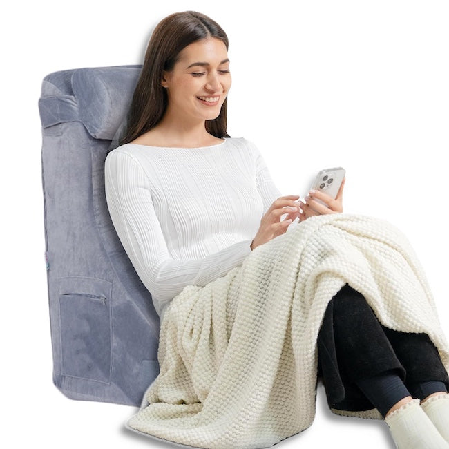 Bed Wedge Reading Pillow Set with Adjustable Neck Pillow