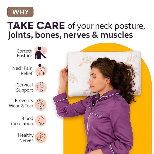 Neck Support Pillow for Sleeping & Pain Relief, Memory Foam Pillow, King Size