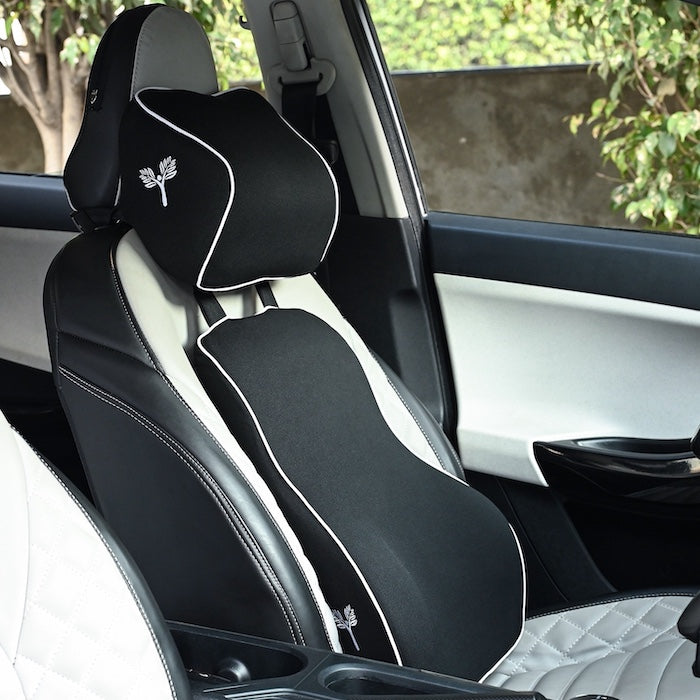 Car Comfort Combo (Large), Backrest Full Lumbar Support & Large Neck Pillow Combo Kit