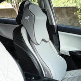 Car Comfort Combo (Large Plus), Backrest Full Lumbar Support with Extra Deep Neck Support Headrest Cushion-Combo Kit