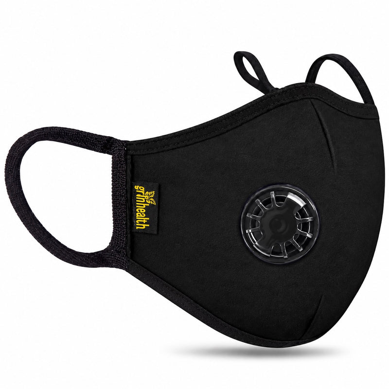 N99 Anti Pollution Mask with Valve, Black, Free Size