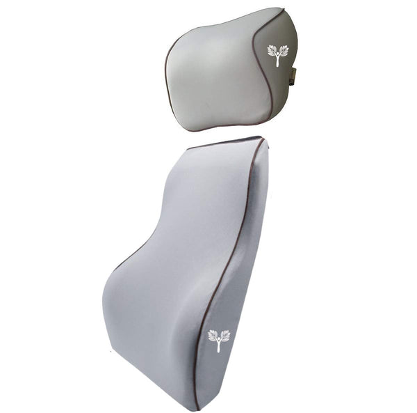 SitRight Pro Large Backrest Lumbar Support Cushion & Headrest Neck Pillow (Grey)