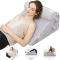 3pcs Orthopedic Bed Wedge Pillow Set with Neck Support, Grey