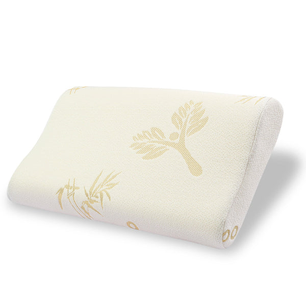 Ultra Soft Cervical Pillow - Contour Pillow with Cool Fibre Cover, White/Golden